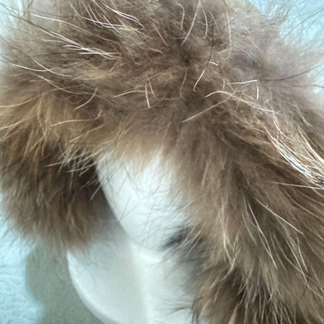 【訳あり】ダントン ダウンジャケット カラシ色 ラクーンファー 34