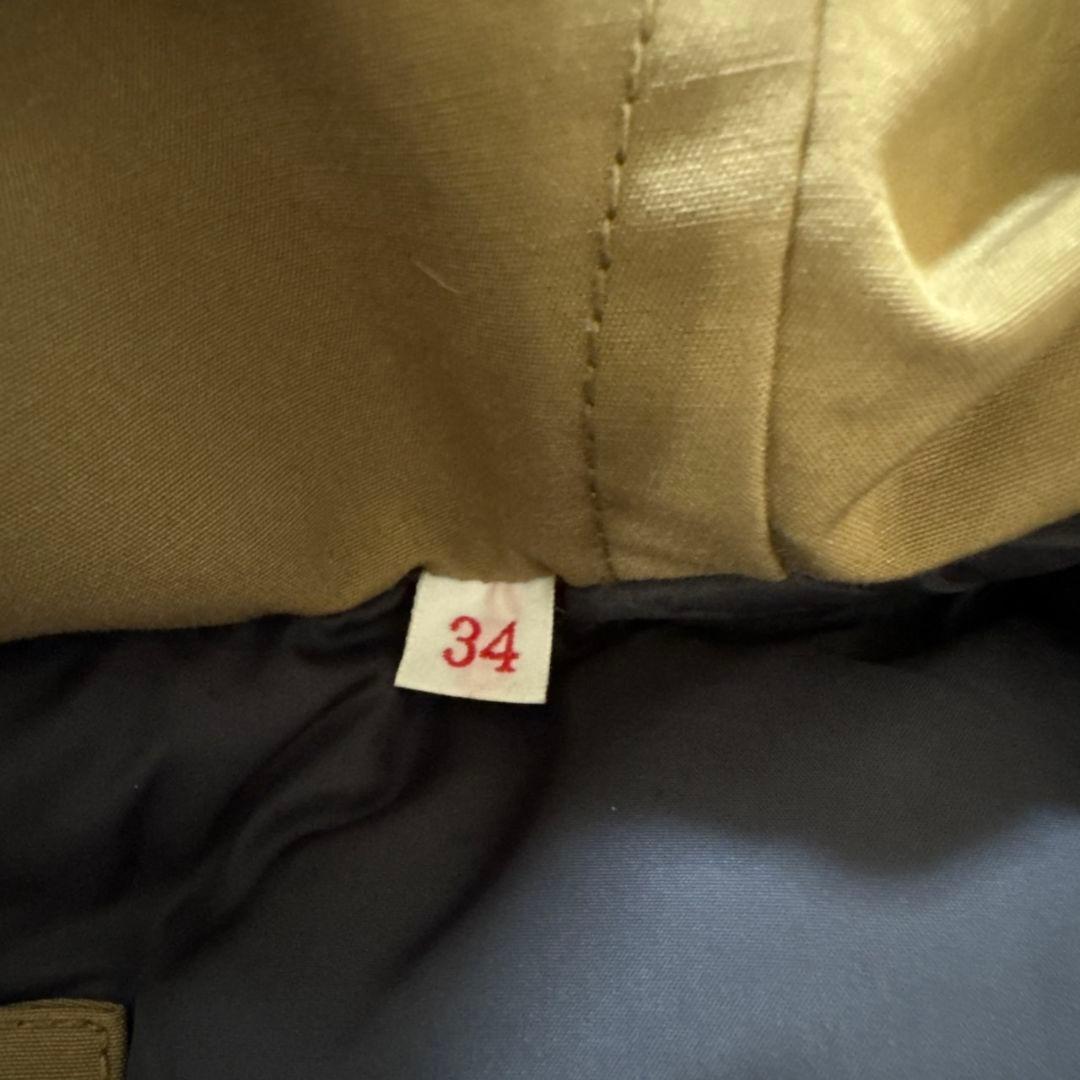 【訳あり】ダントン ダウンジャケット カラシ色 ラクーンファー 34