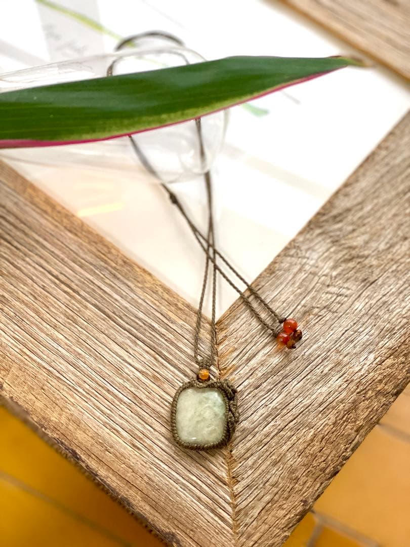 天然石マクラメネックレス/日々のお守りアクセサリー