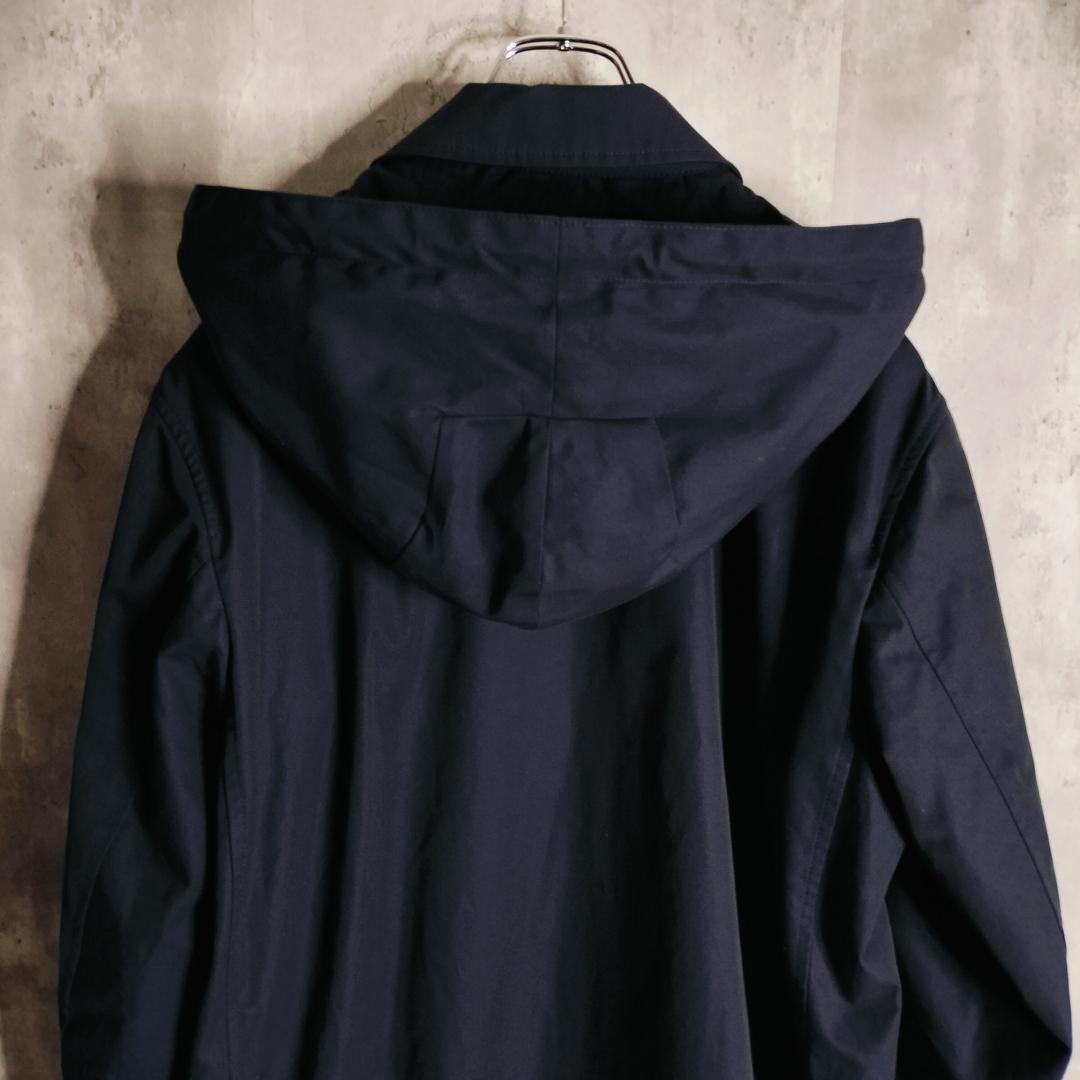 【現行・美品】バーバリー ラバーロゴ付 裏地ノバチェック フード付 コート 50