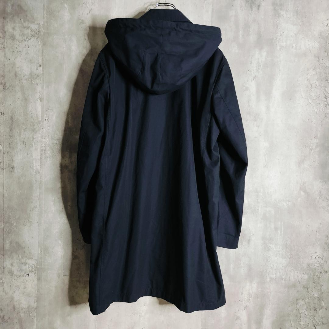 【現行・美品】バーバリー ラバーロゴ付 裏地ノバチェック フード付 コート 50