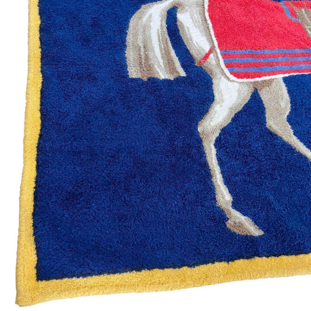 良品✨ エルメス ビーチタオル 馬 ネイビー 大判