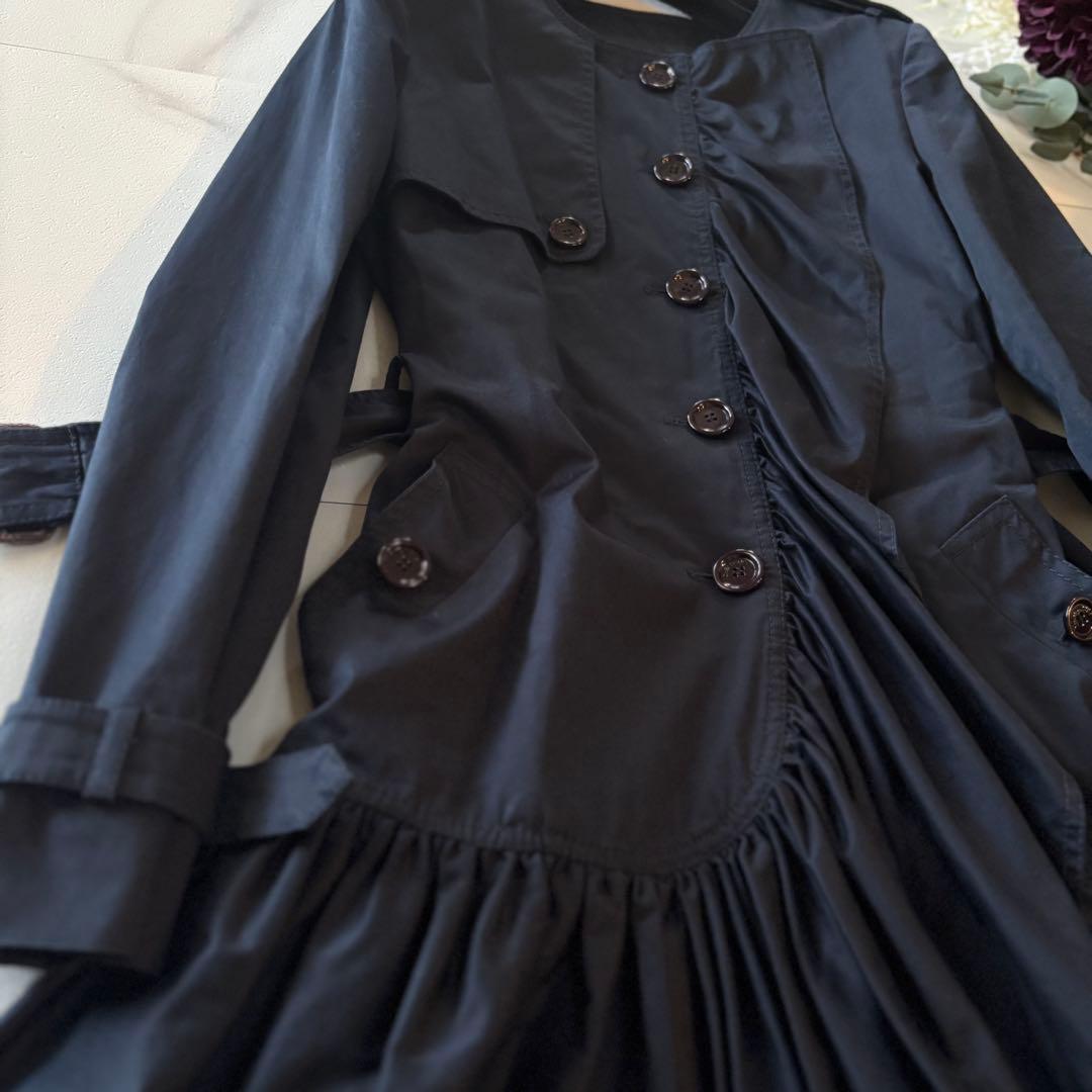 MOSCHINO CHEAPANDCHIC ノーカラー　フリルトレンチコート42