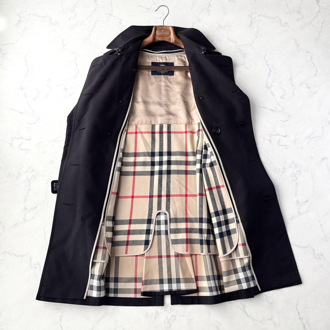 BURBERRY バーバリー トレンチ コート ノバチェック ブラック M!!
