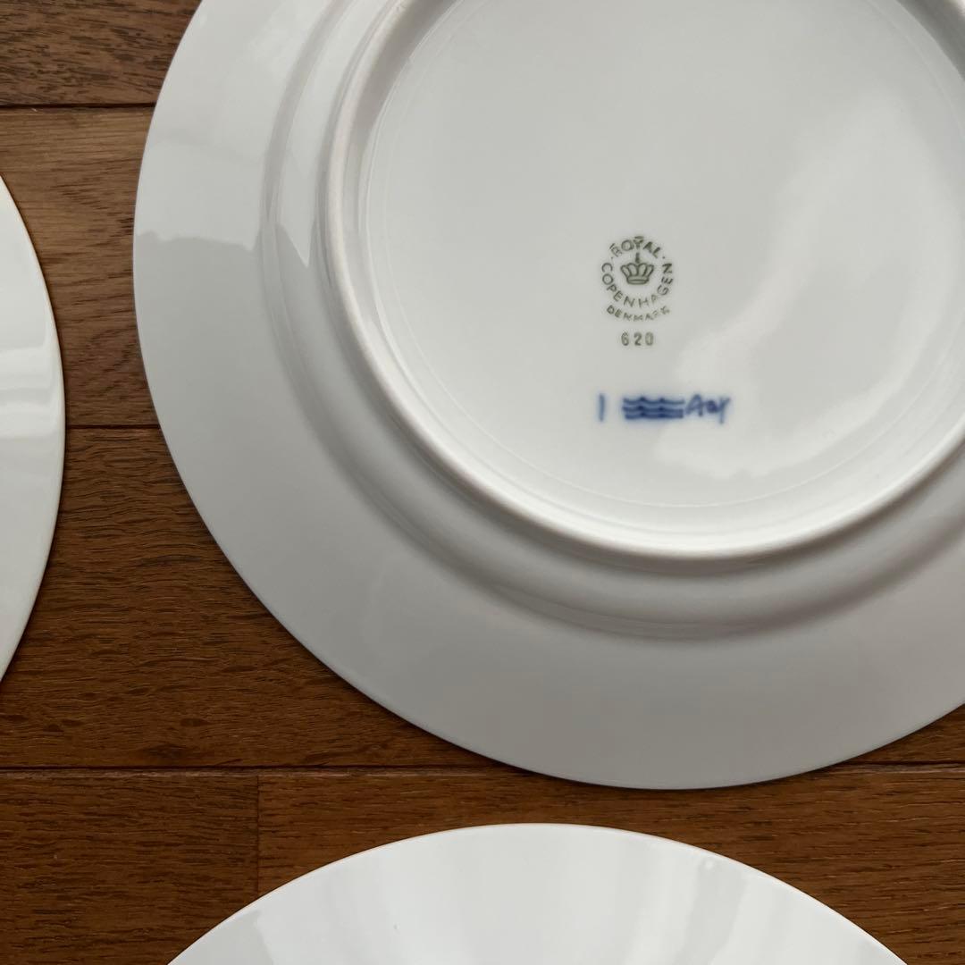 ロイヤルコペンハーゲン ブルーフルーテッド プレインプレート19cm×4枚