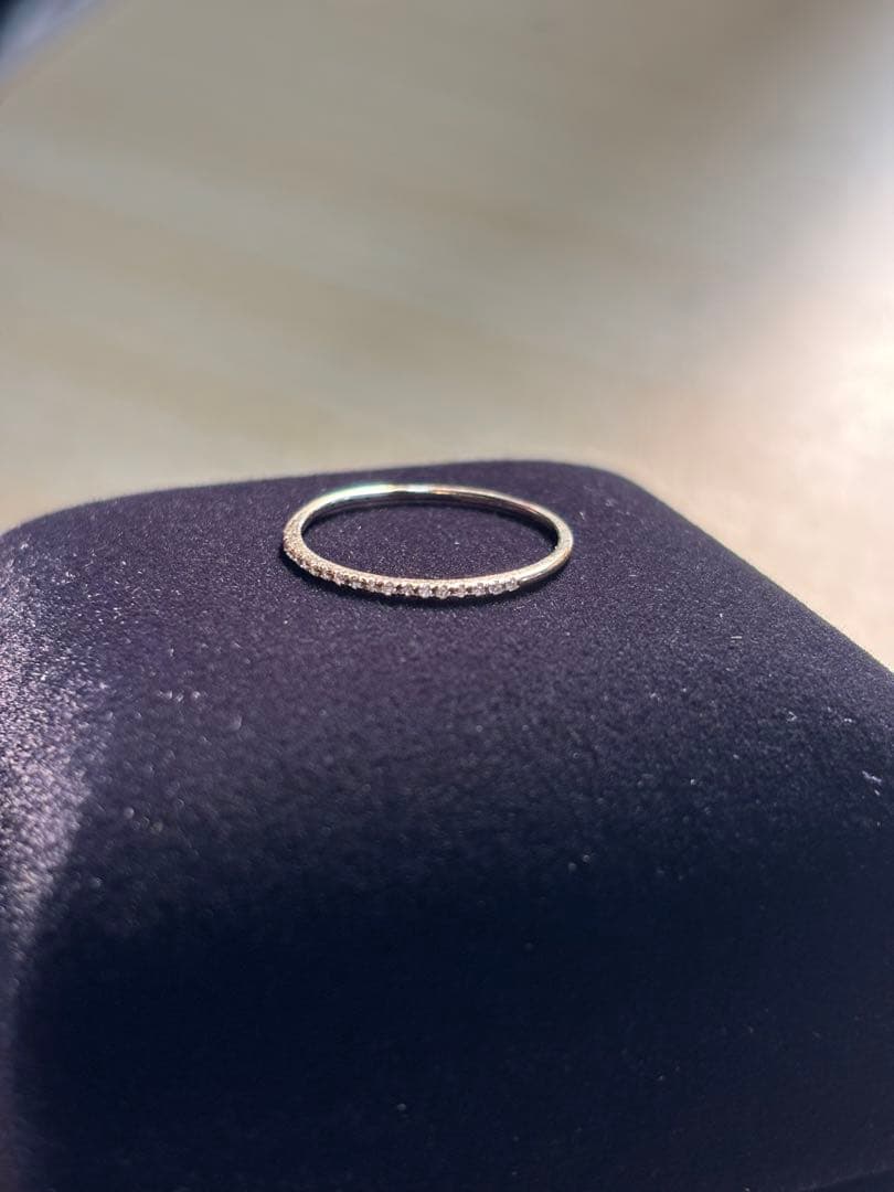 シンプル Ｋ10華奢ハーフエタニティリング ダイヤモンド