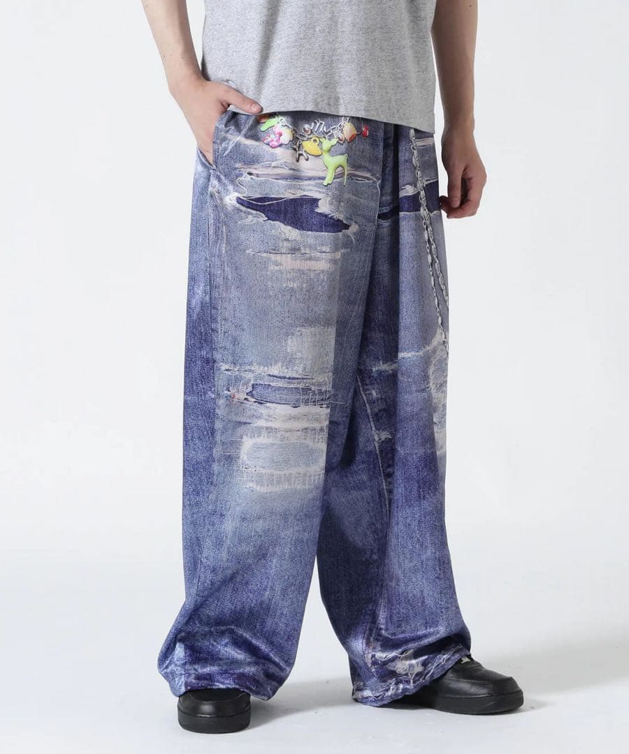 TATA FLASH × DENIM PRINT WIDE PANTS