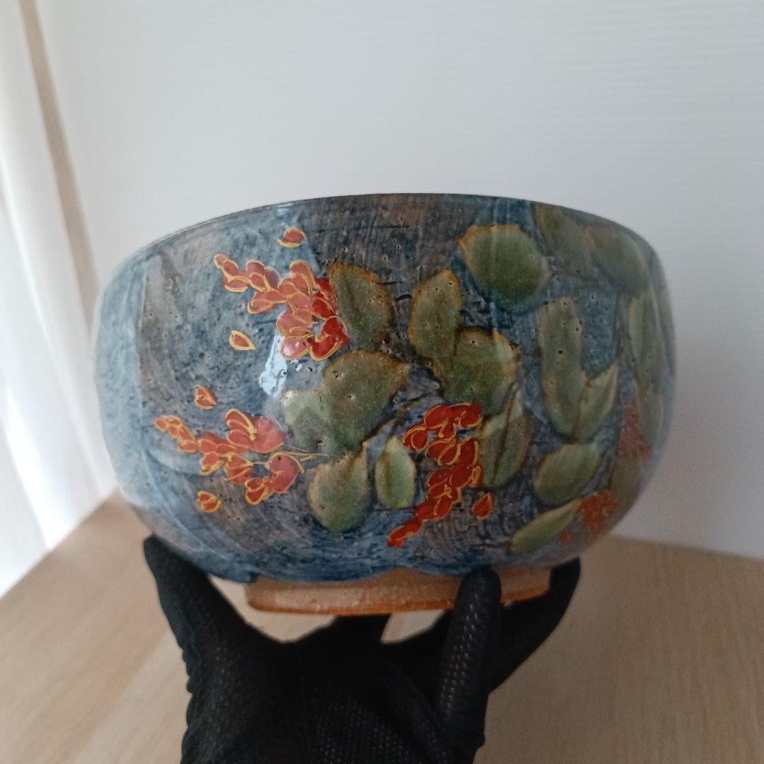 清水焼 陶葊窯 陶あん 色絵付 大鉢 京焼 土渕陶葊 菓子鉢 茶道 希少