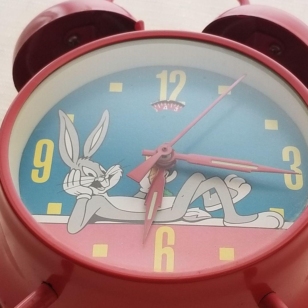 90s バックスバニー 目覚まし時計 手巻き 稼働品 ベル 大音量 【希少】