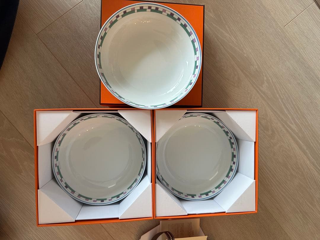 エルメス ￼シリアルプレート 〈エルメス・アン・コントルポワン〉 3点セット