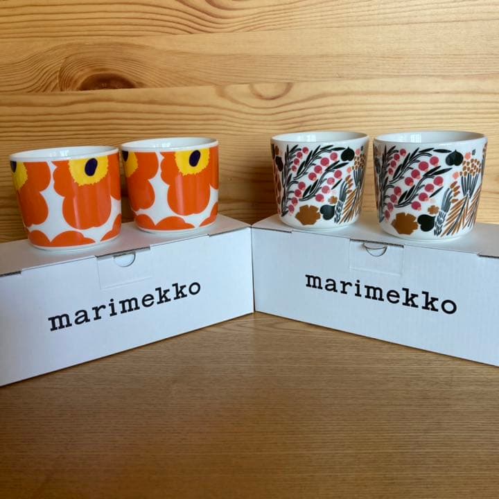 【新品】マリメッコ　Lettoレット 2個とウニッコ　オレンジ2個　ラテマグ