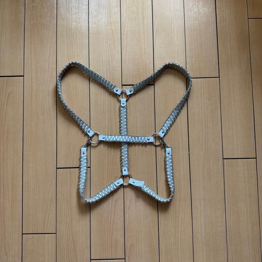 コムデギャルソン　ハーネス　シロ　メタルビーズ