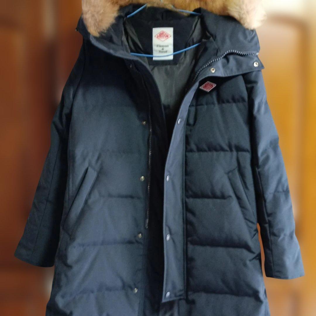 DANTON フード付きダウンジャケット ネイビー