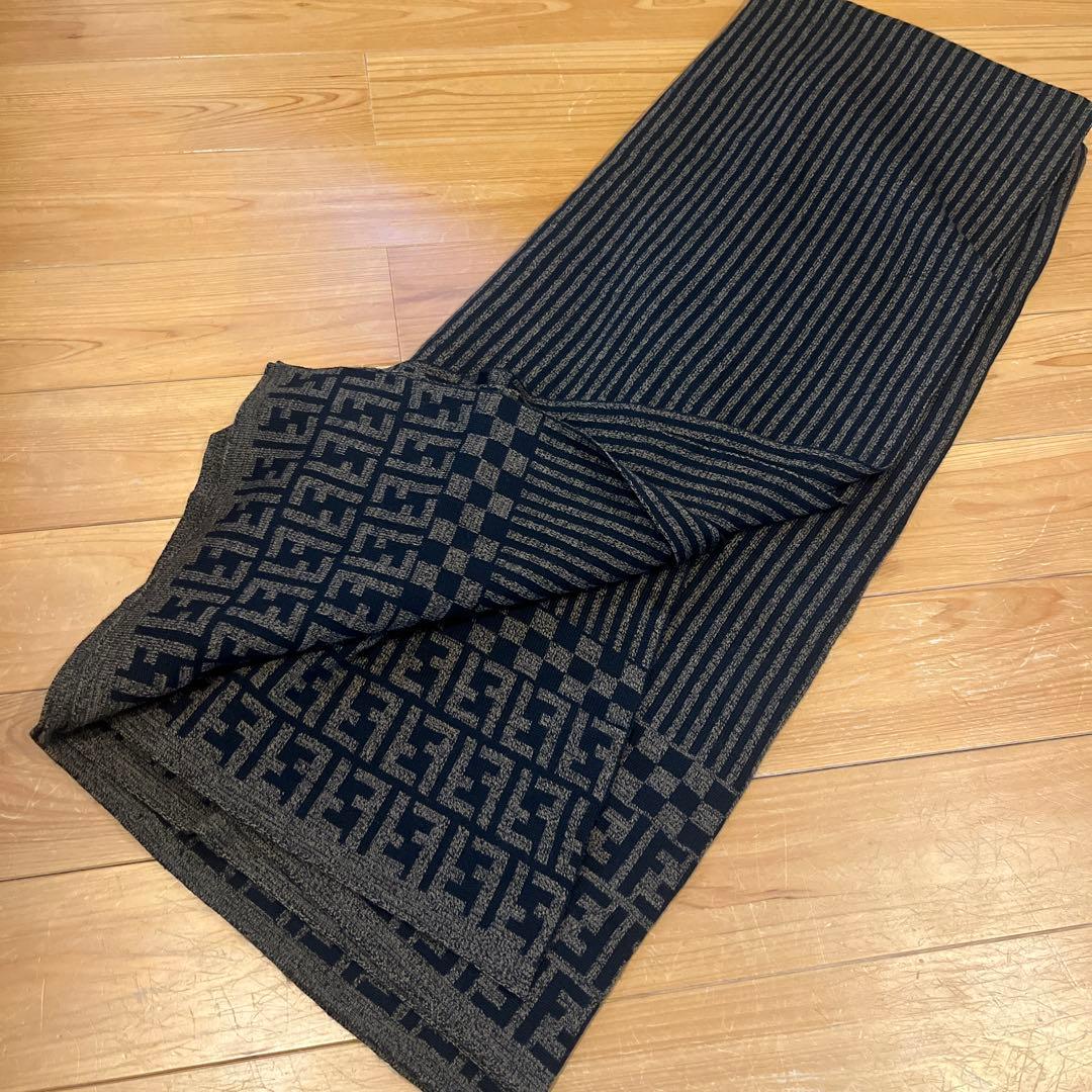週末お値下げ♪ フェンディ　FENDI ズッカ柄　ウールブランケット 毛布