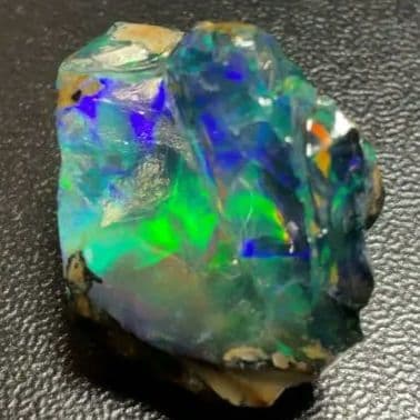 【30CT】　エチオピア　オパール　原石　青　緑　鉱物標本　ウェロ産