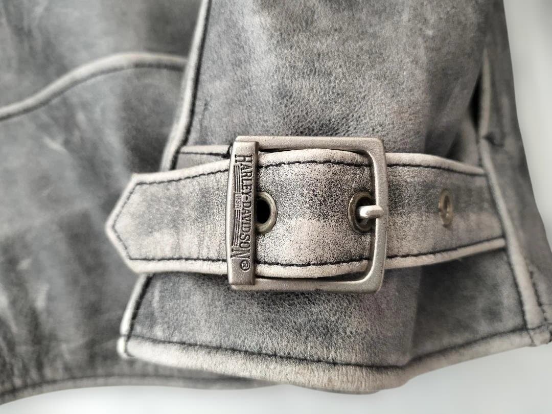 Harley Davidson シングルライダースジャケット グレー