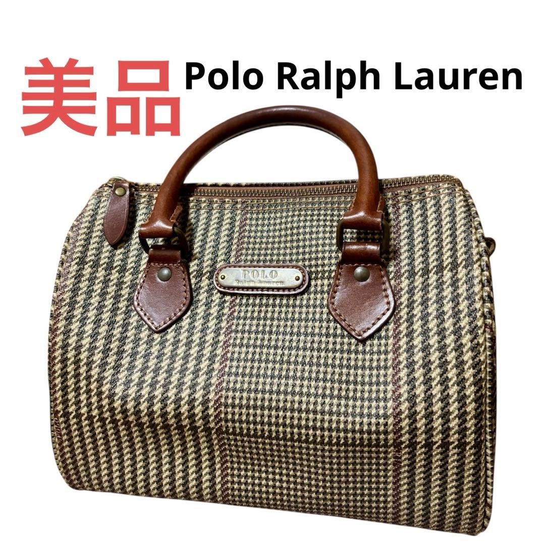 【美品】ポロラルフローレン PVC レザーミニボストンバッグ ヴィンテージ