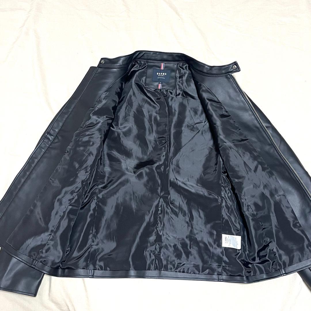 【新品タグ付き】ビームス　シングルライダース　レザージャケット　近年モデル　L