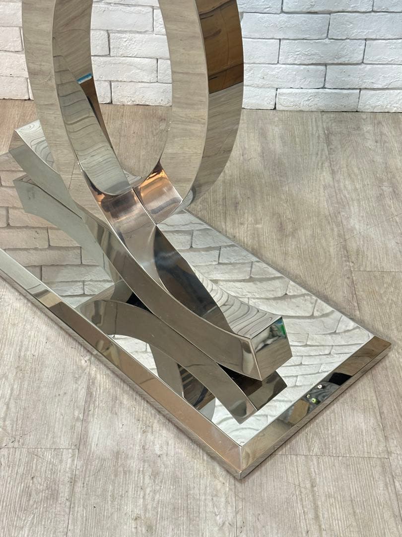 【東京都23区配送無料】定価25万円　コンソール　強化　ガラス　テーブル　サイド