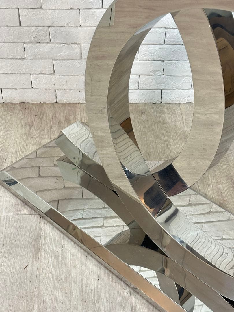 【東京都23区配送無料】定価25万円　コンソール　強化　ガラス　テーブル　サイド