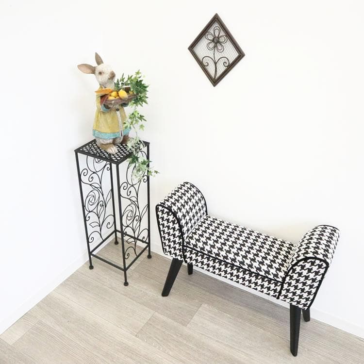 ローズ柄アイアンスタンド ランプテーブル 花台