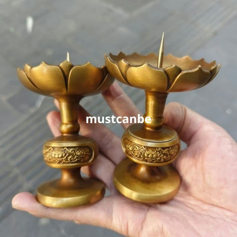 銅製 燭台 仏堂 仏具 工芸品 置物