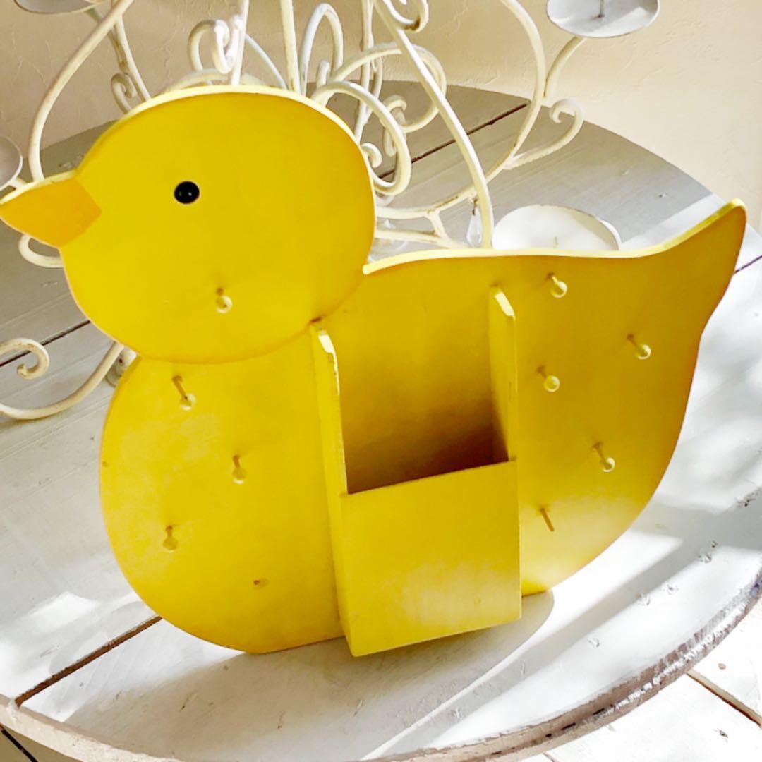大きな ひよこ 壁飾り アンティーク 黄色 小物入れ イースター ヴィンテージ