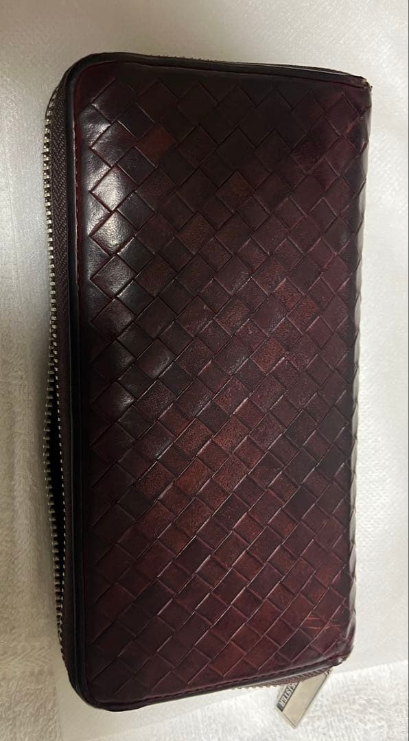 ココマイスター本革 ダークブラウン 編み込み長財布