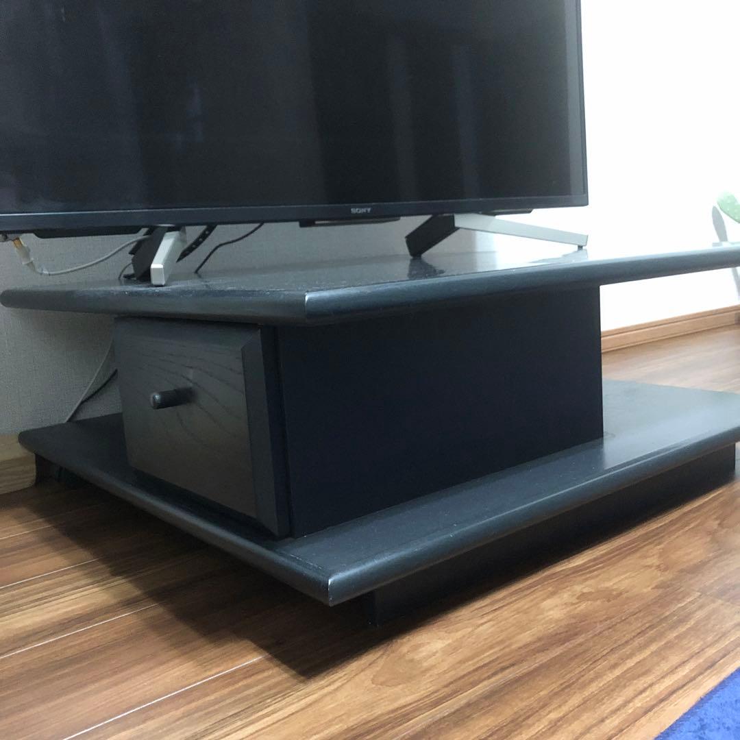 ローテーブル　センターテーブル　　　テレビ台　黒い木製台　引き出し付き