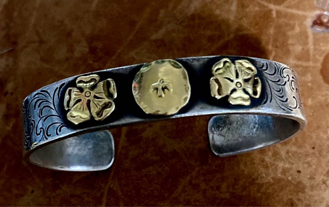 ビンテージ　ゴローズ goro`s ダブルローズ　唐草特注バングル　オールド品