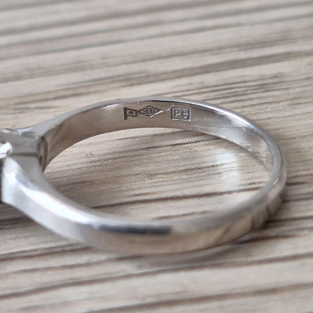 プラチナ　造幣局刻印有り　pt900 立爪リング