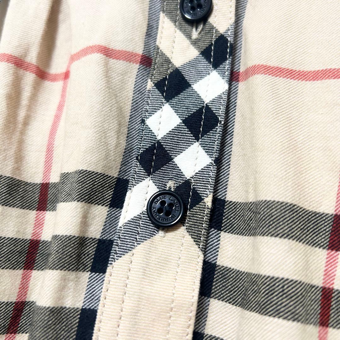 2way✨バーバリーブルーレーベル パフスリーブブラウス ノバチェック 赤刺繍