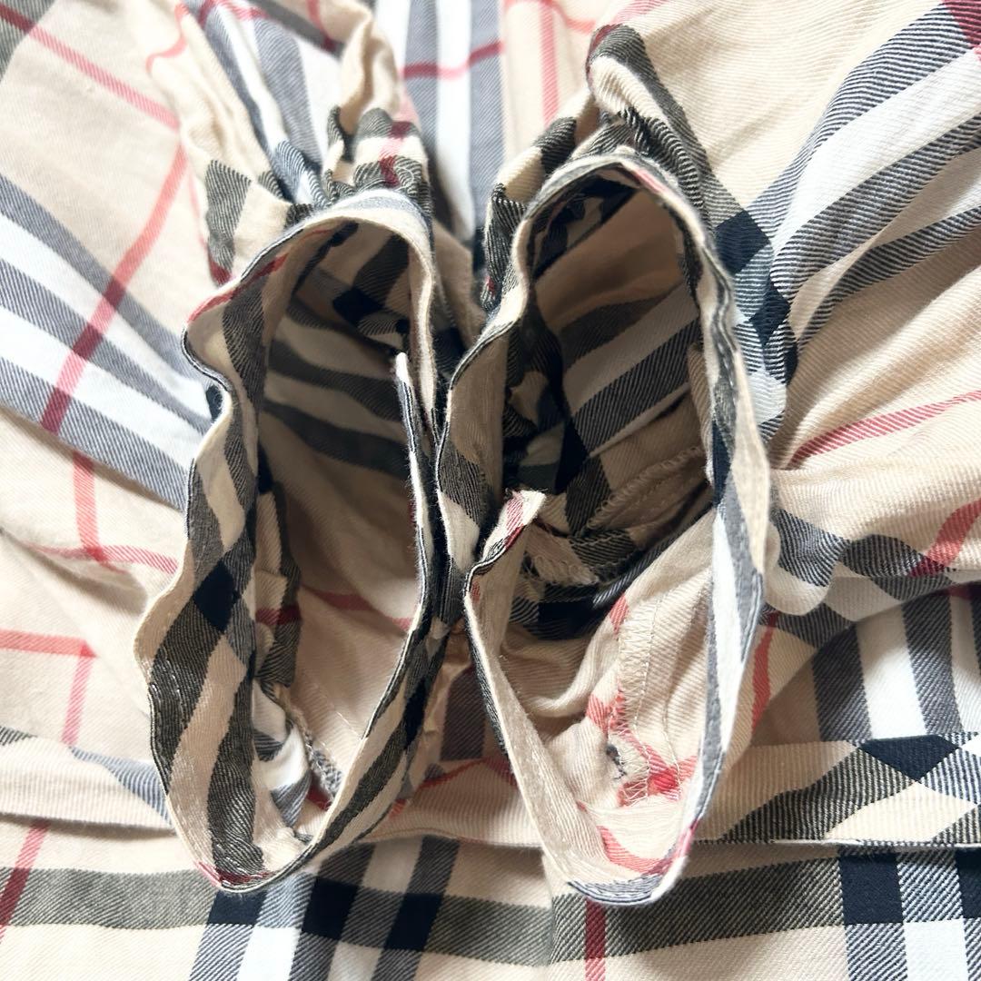 2way✨バーバリーブルーレーベル パフスリーブブラウス ノバチェック 赤刺繍