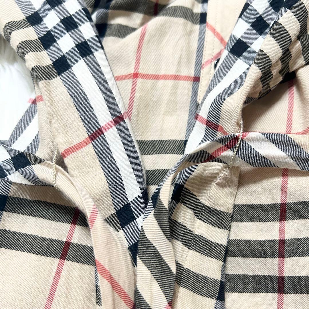 2way✨バーバリーブルーレーベル パフスリーブブラウス ノバチェック 赤刺繍