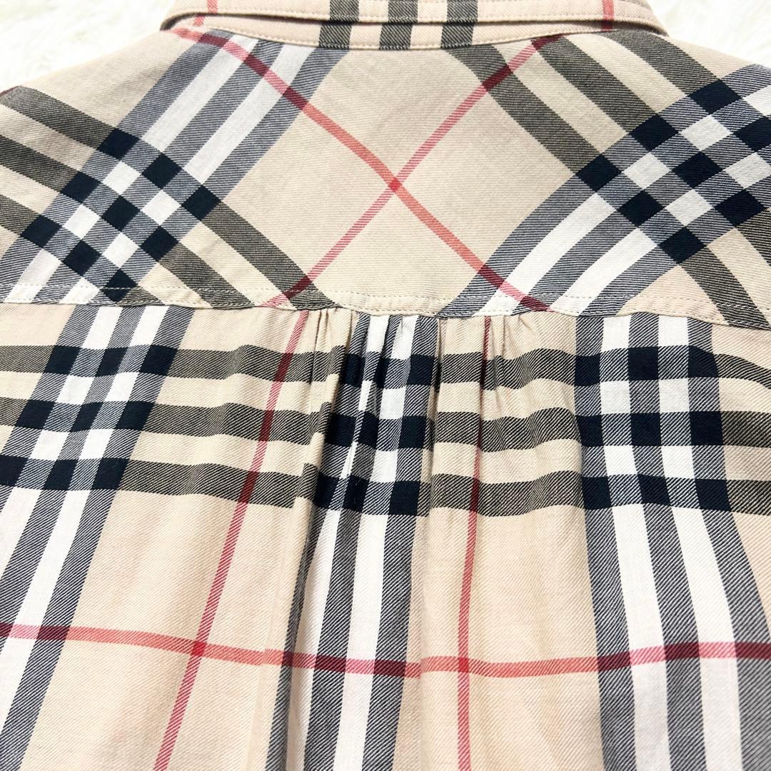 2way✨バーバリーブルーレーベル パフスリーブブラウス ノバチェック 赤刺繍