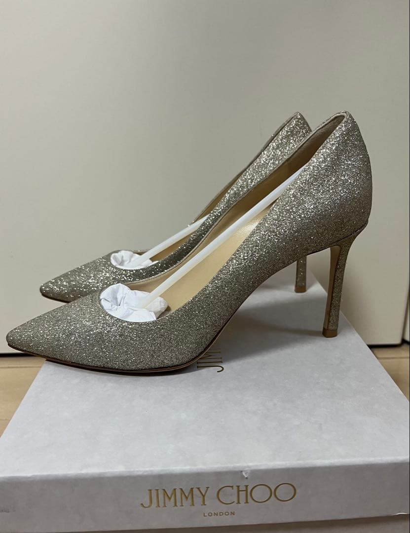 ジミーチュウ　ダスティグリッター　ポインテッドトゥ パンプス　38