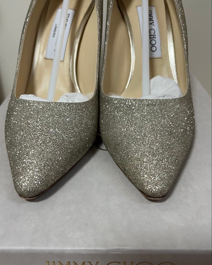 ジミーチュウ　ダスティグリッター　ポインテッドトゥ パンプス　38