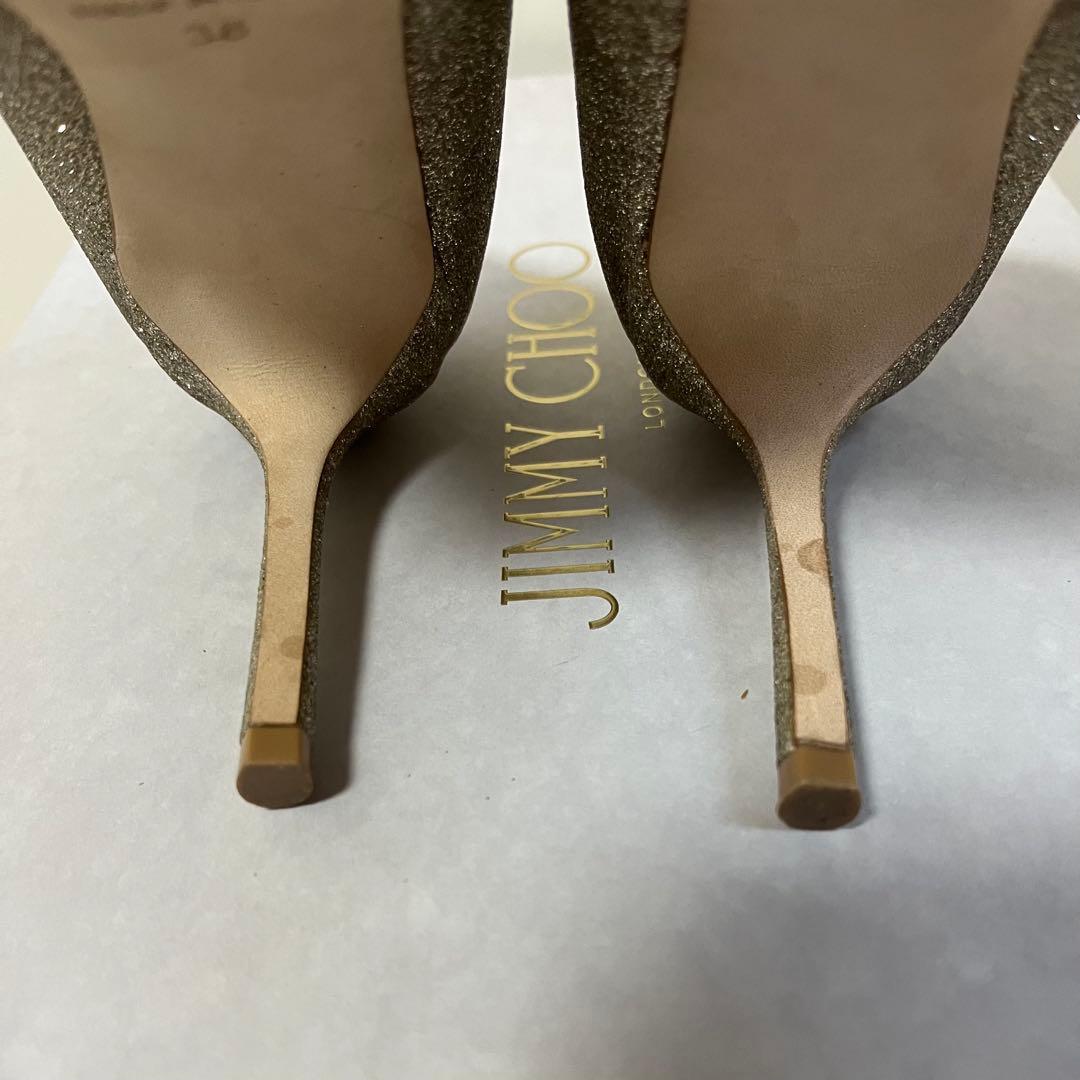 ジミーチュウ　ダスティグリッター　ポインテッドトゥ パンプス　38