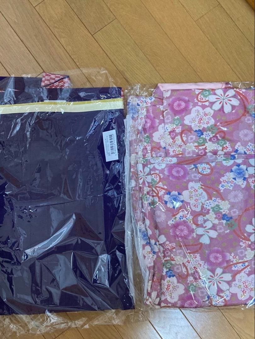 スウィートマミー卒業袴　桃色✖️パープル Mサイズ（髪飾り付き）