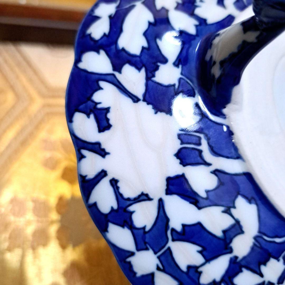 幸楽窯　金彩　氷裂文　白抜き　脚付き　三ツ脚　高台　盛皿　古伊万里　アンティーク