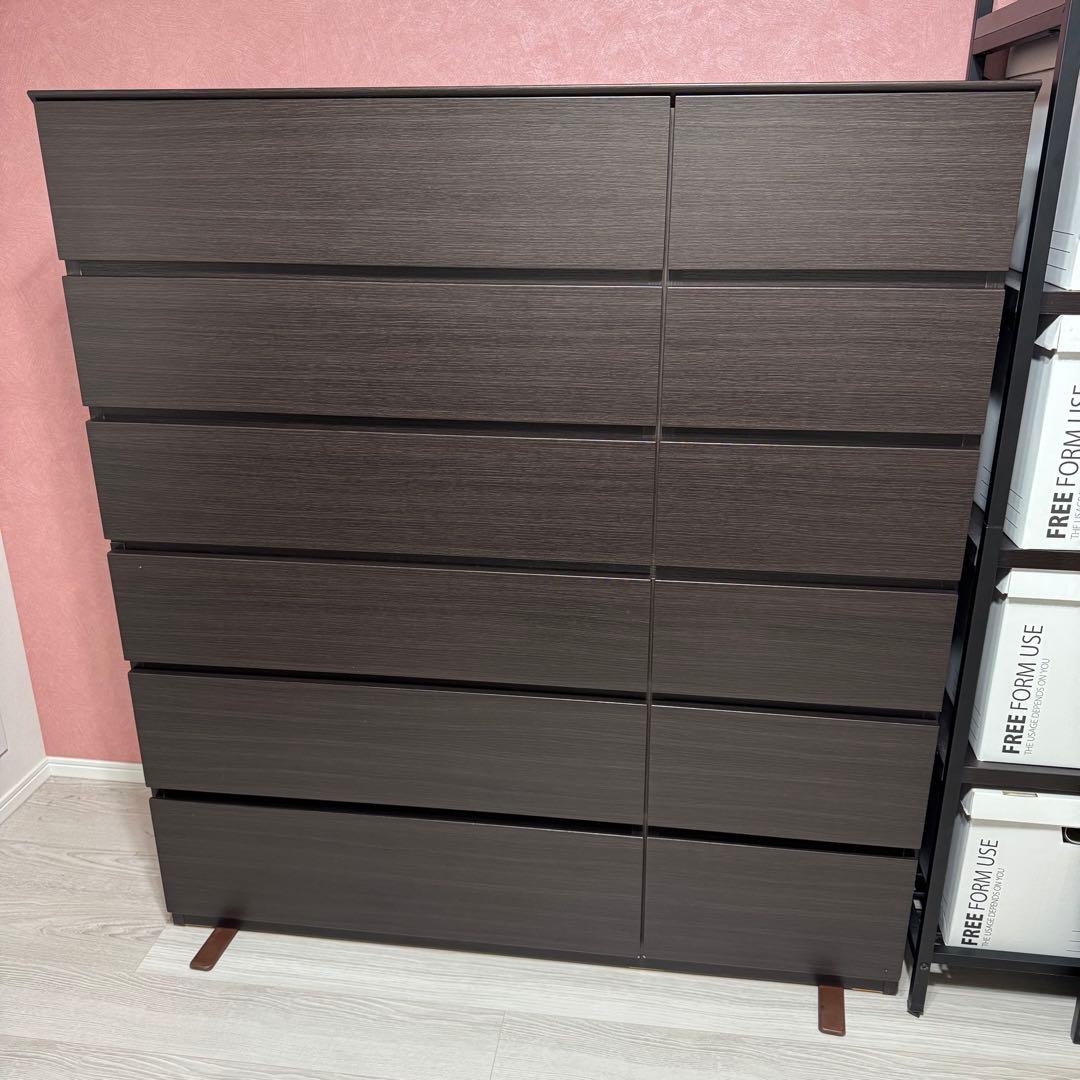 ニトリ 6段 ハイチェスト(クエス 120-6HC BK)