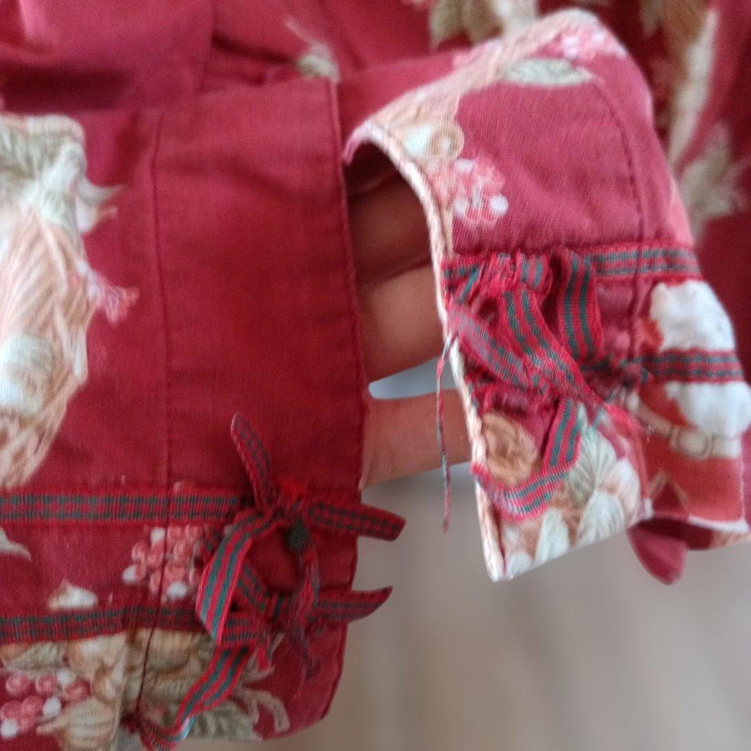 ピンクハウス♡希少な小人柄♡花柄フリル付き羽織りロングワンピース