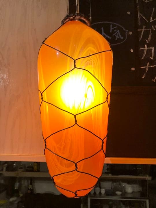 ハンドメイド 琉球ガラス吊し型ランプ
