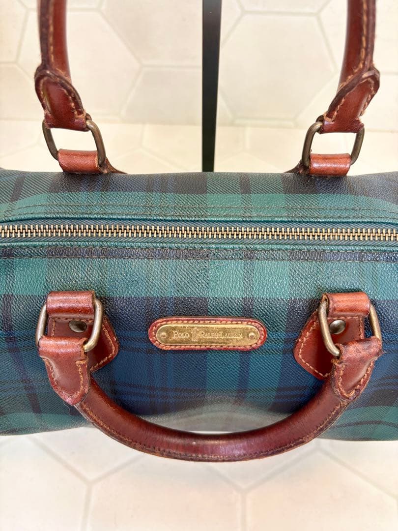 ポロラルフローレンミニボストンバッグ　ヴィンテージグリーン