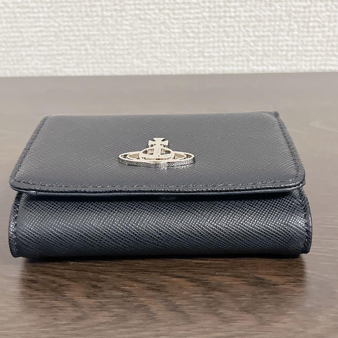 VivienneWestwood ミニ財布　ブラック　シルバー　三つ折り財布