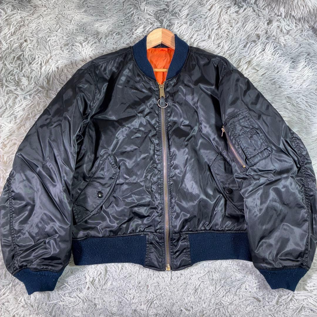 90s OLD MA-1 フライトジャケット TALONジップ ボンバー短丈