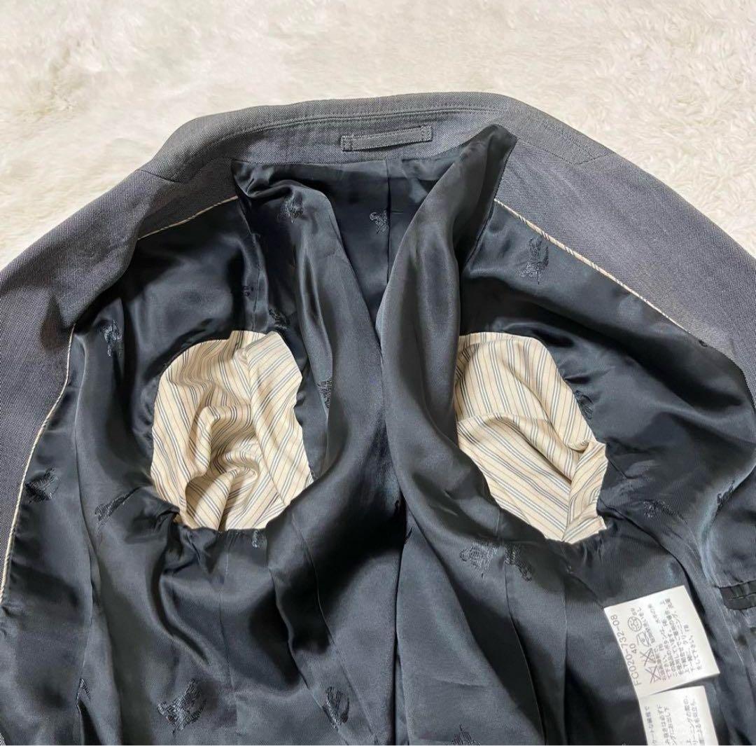 バーバリーロンドン　スーツ　セットアップ　ジャケット　パンツ　シルク混　L M