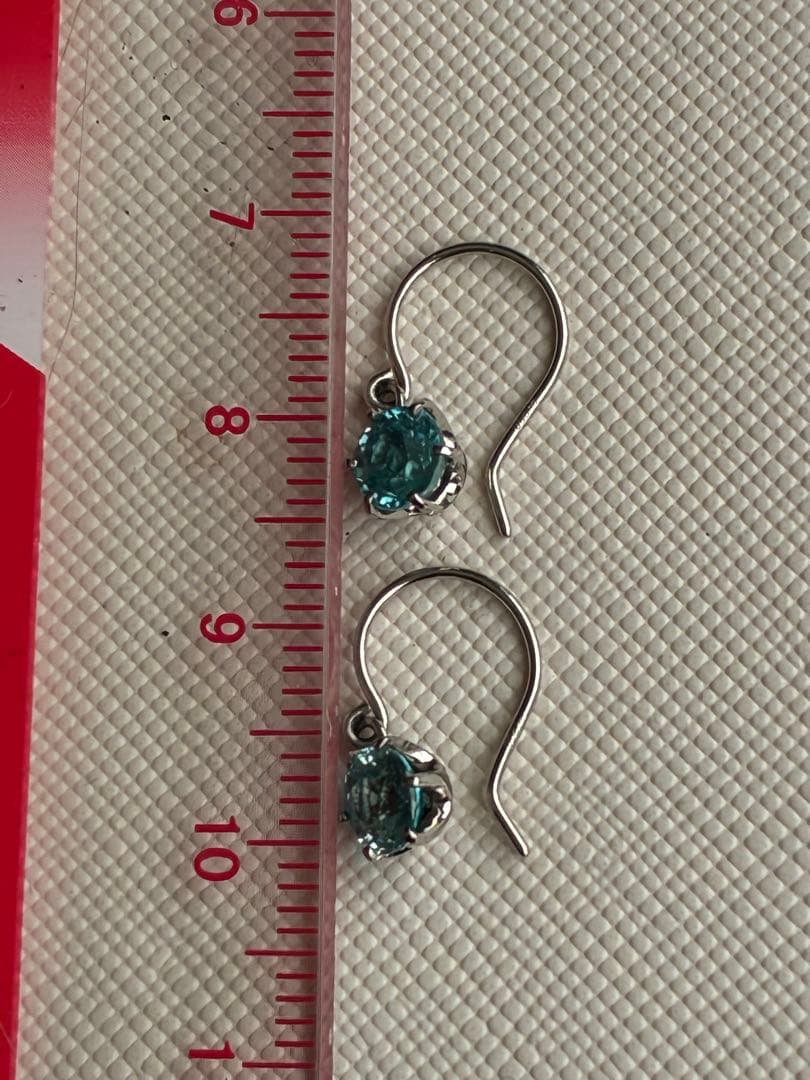 最終値下げ！pt900 天然ブルージルコン　計1.63ctフックピアス　鑑付