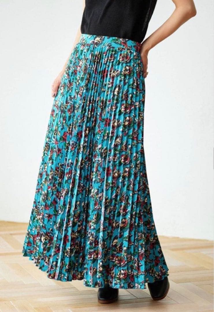 VERMEIL par iena 花柄プリーツロングスカート