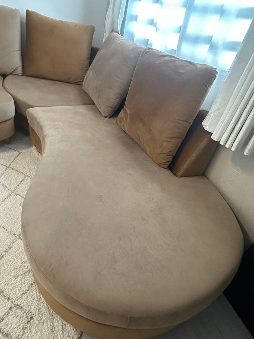 NOCE カウチソファ　ライトブラウン